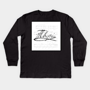 Frédéric Chopin's signature, with his Nocturne in C # minor. Kids Long Sleeve T-Shirt